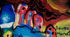 Carte du voyage (Carnet de 10 pages, 42x29,7cm chacune, couverture cartonne imitation loupe d'orme 50x32cm, peintures et lments divers inspirs d'un voyage en Tunisie)